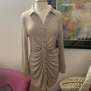 Ruched Long Sleeve Mini Dress